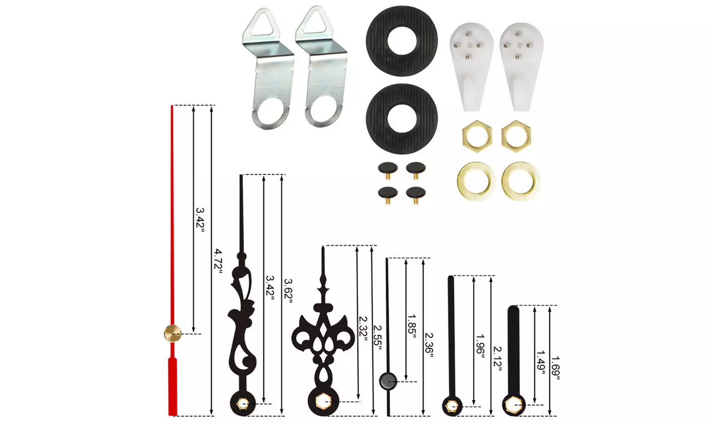 2Pcs Clock Movement Mechanism with 4 Clock Hands DIY Quartz Clock Motor Kit