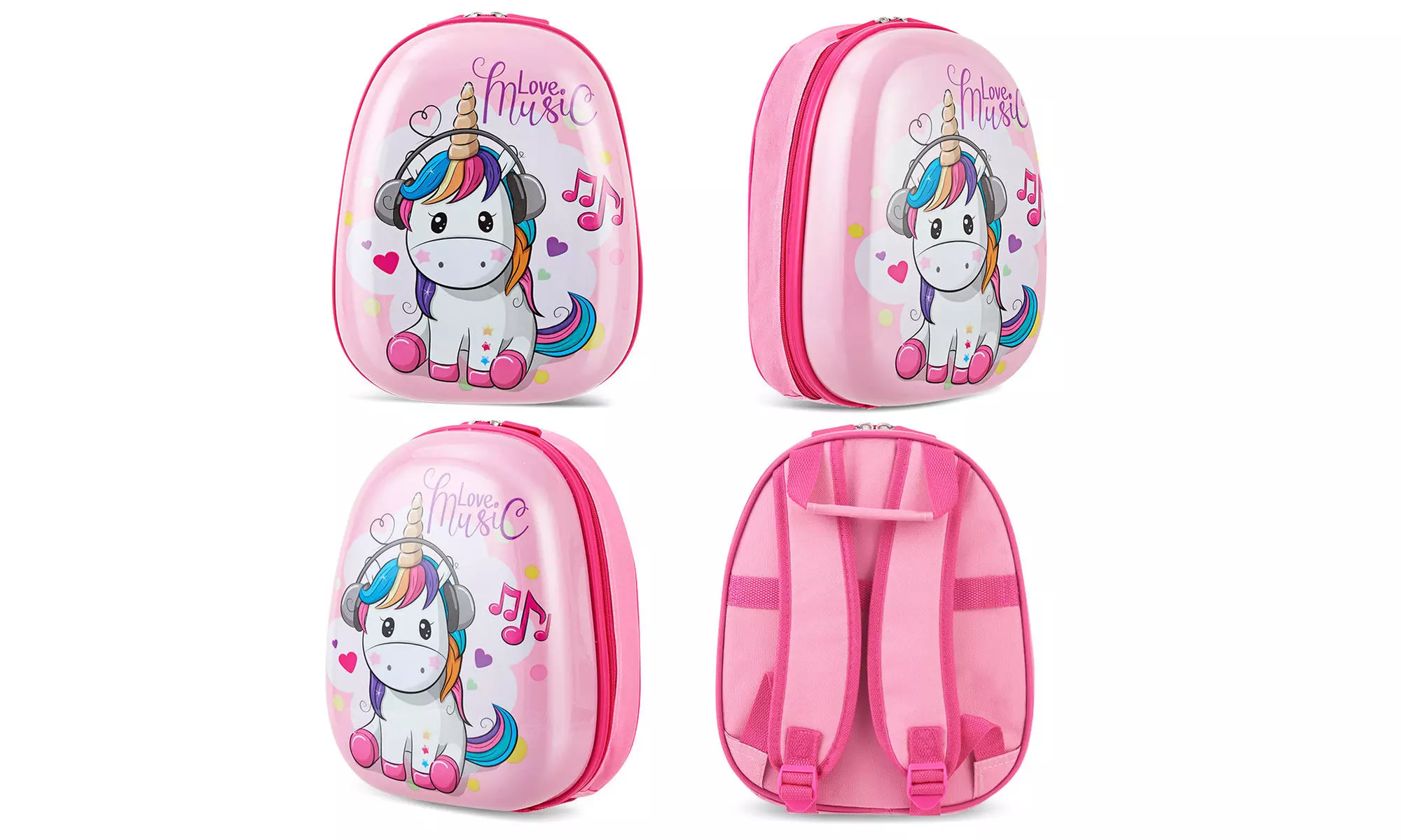 Costway 2PC Kids Luggage Set 12'' Backpack & 16'' Rolling Suitcase Horse
