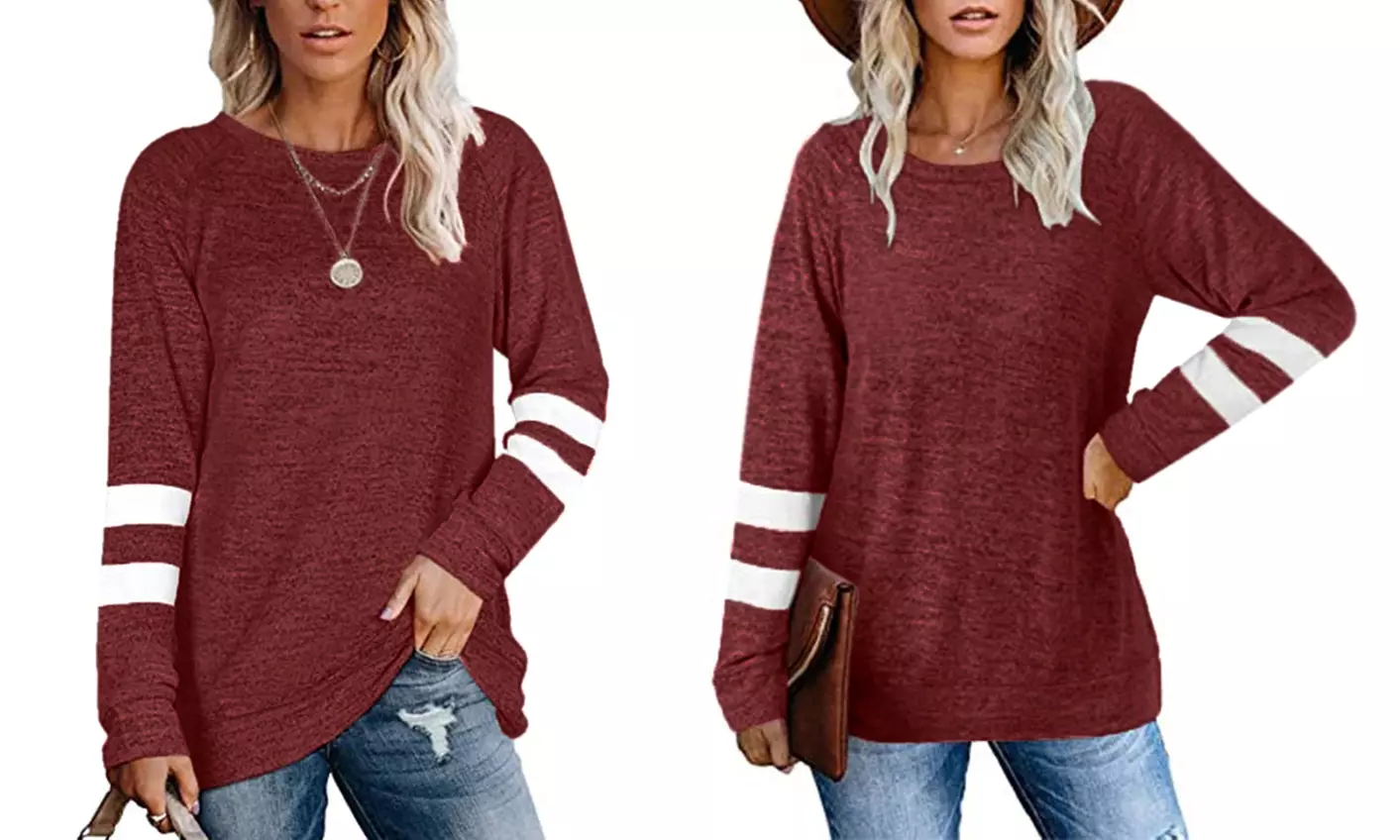 Haute Edition Women's Varsity Stripe Slouchy Tee