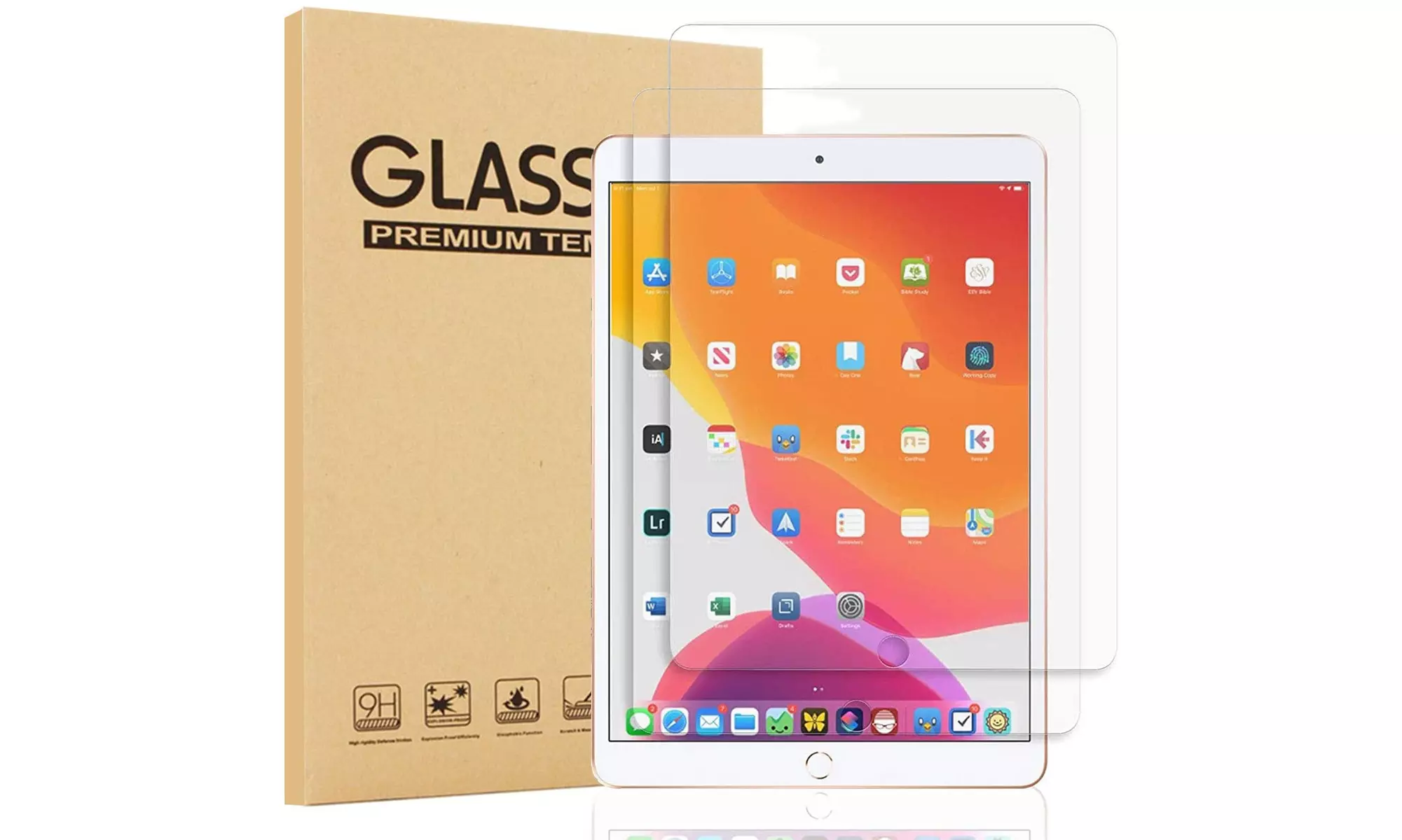 (2 Pack) Tempered Glass Screen Protector for Apple iPad 10.2 Released in 2019 - Primary Image