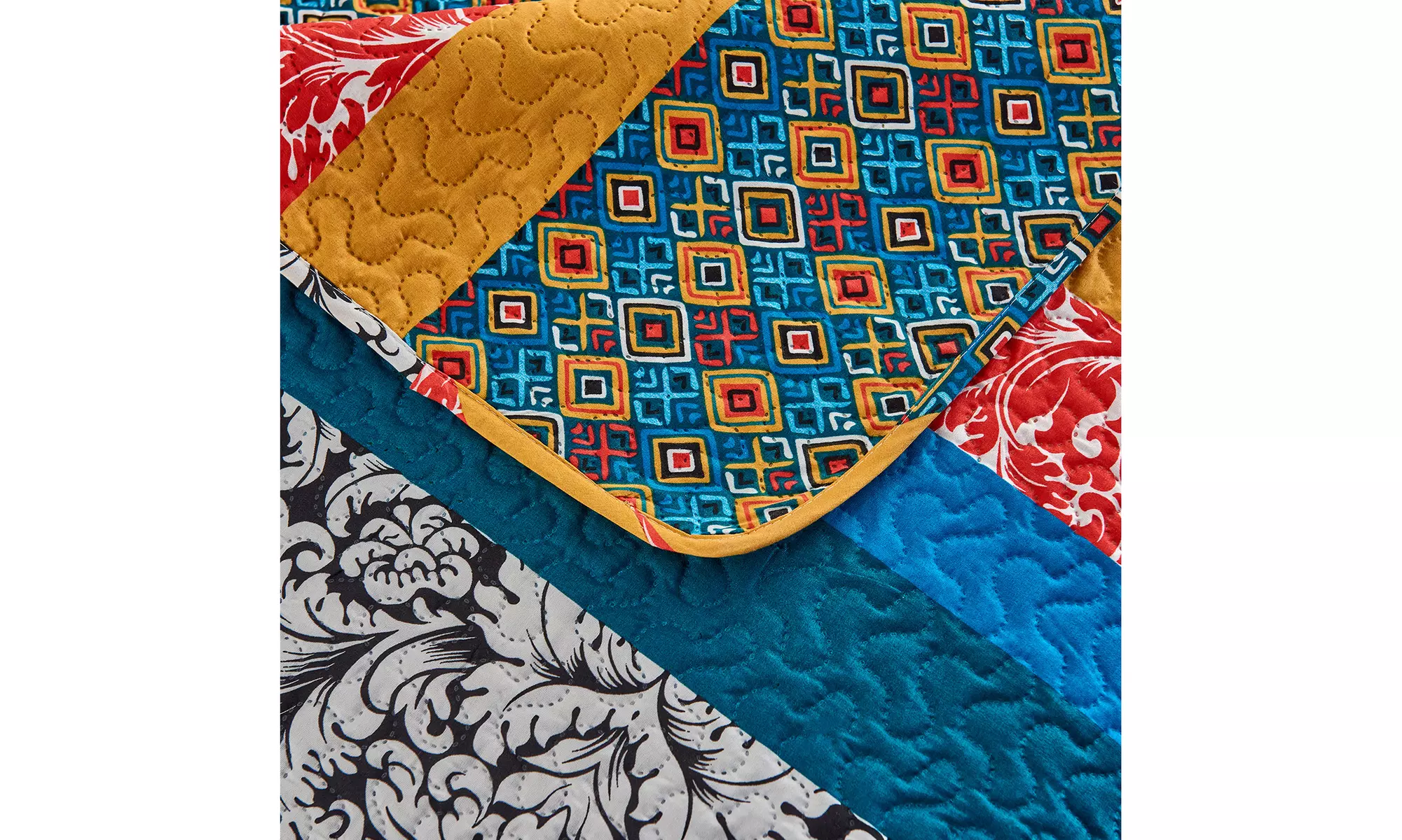 JML 3-Piece Reversible Quilt Set,Home Collection Printed Bedspread With 2 Shams