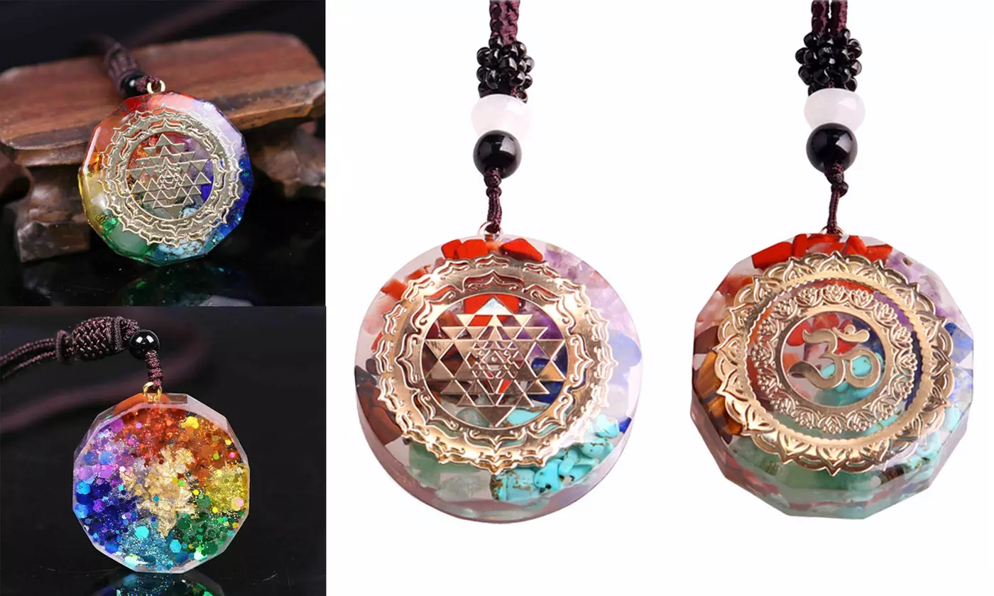 7 Chakras Crystals Stones Orgone Pendant Energy Healing Necklace Gift
