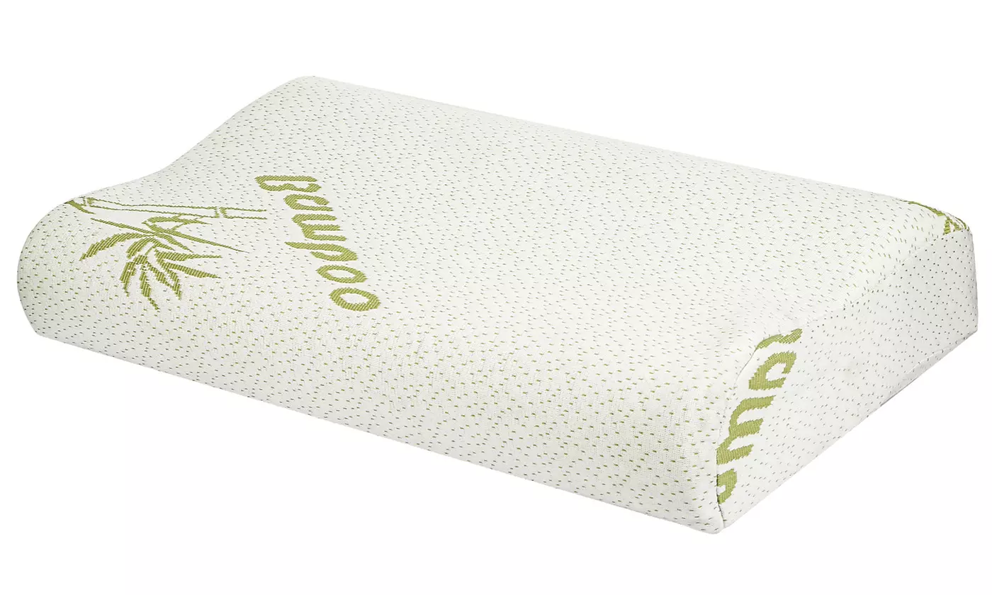 NewHome Bamboo Hypoallergenic Memory Foam Pillow Orthopedic Neck Support Pillow