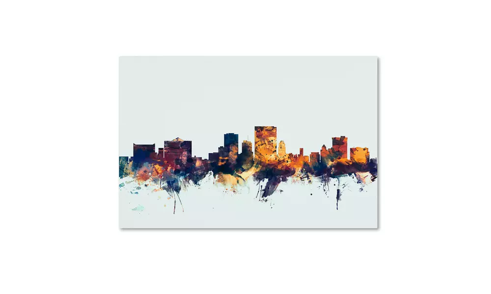 Michael Tompsett 'El Paso Texas Skyline Blue' Canvas Art - Second Medium