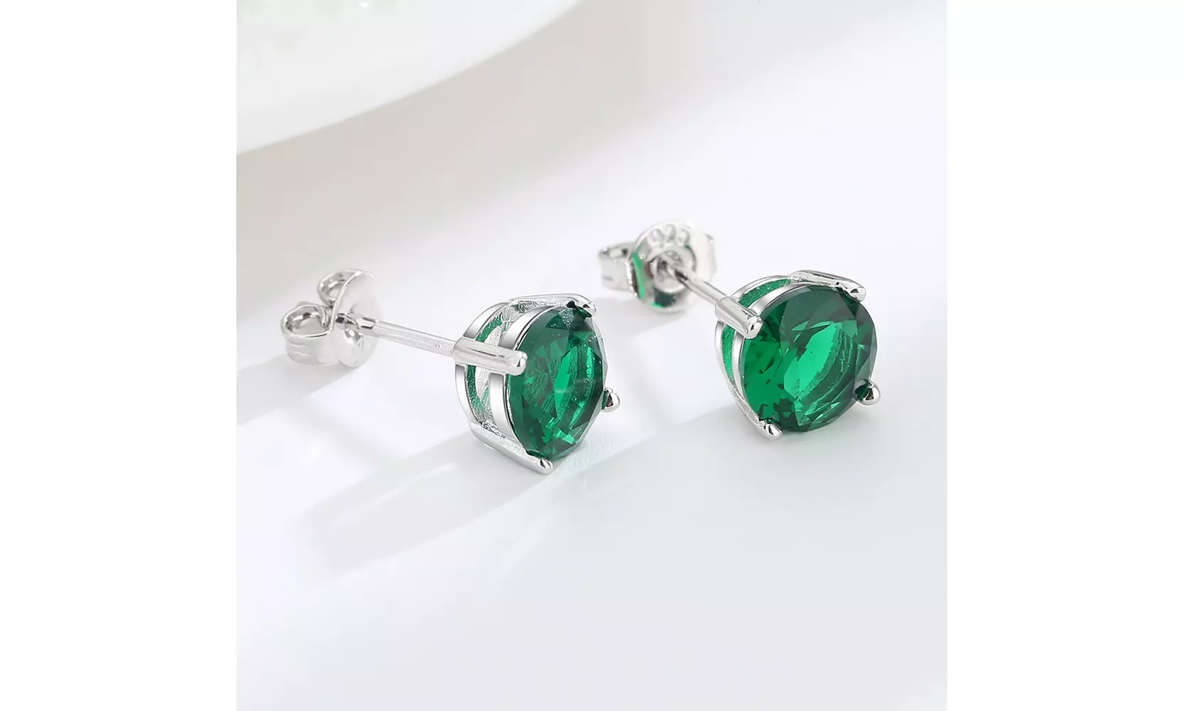 Sapphire Stud Earrings in 18K White Gold - Second Medium