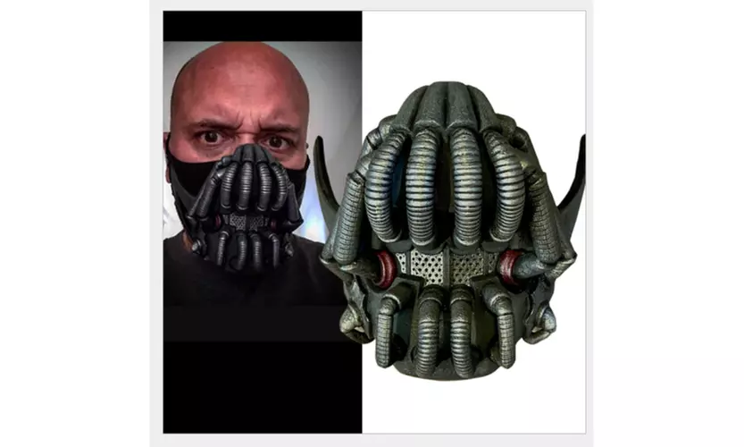Halloween Bane Mask The Dark Knight Rises Half Face Latex Mask Adult Men Prop - Primary Image