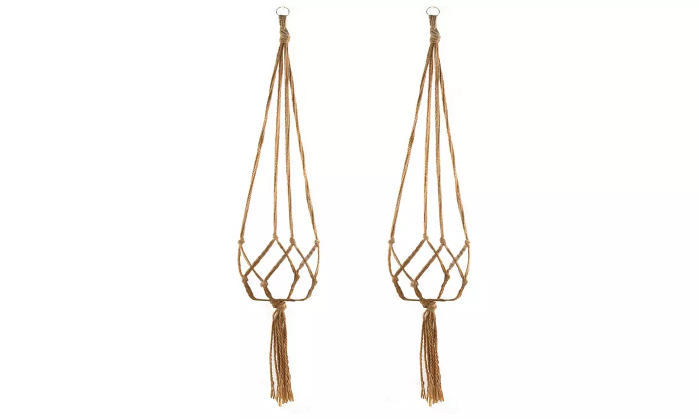 Macrame Plant Hanger Vintage Rope Basket Outdoor Pot Holder Flower Garden