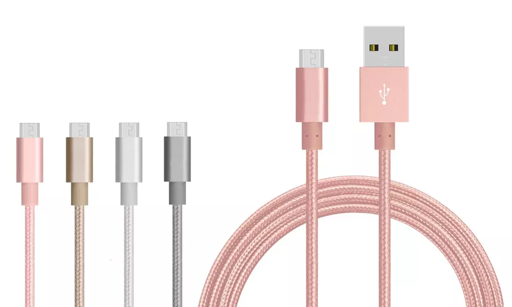 Trendy Techs 3-Ft Braided Micro USB Cable (1-, 2- or 3-Pack) - Primary Image