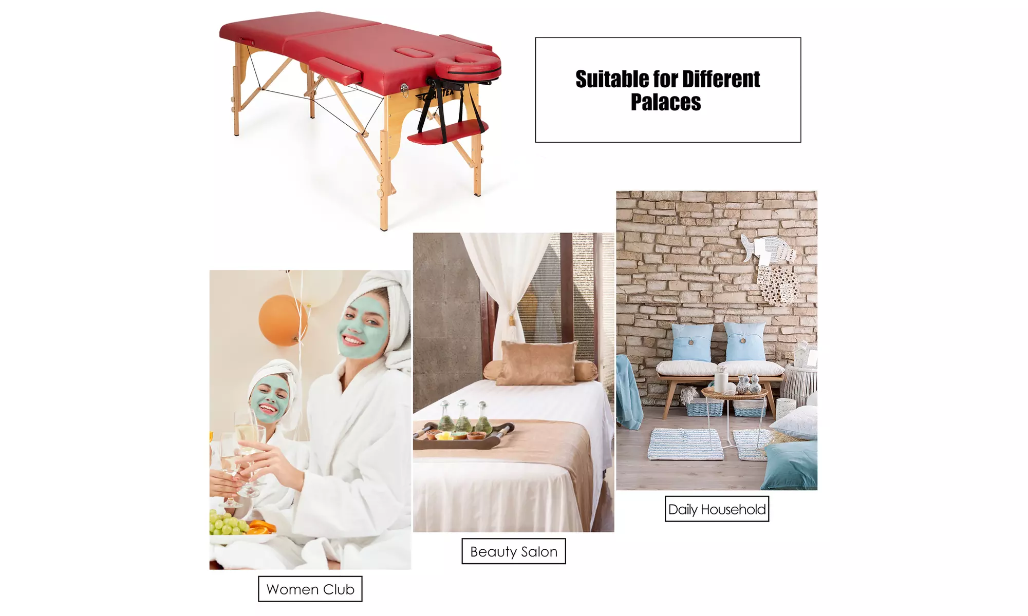 84" Portable Massage Table Adjustable Spa Bed with Carry Case