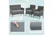 Costway Patio Furniture Set with Washable Cushions & Tempered Glass Coffee Table - Second Medium
