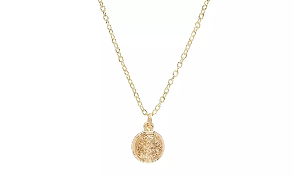 Disc Pendant Necklace In 14K Solid Gold