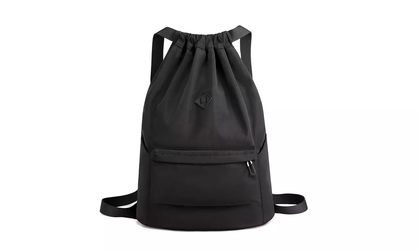 Water Resistant Drawstring Backpack Sports Gym Sack with Side Pocket