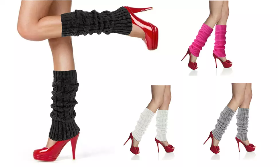 Women Winter Knit Stocking High Knee Leg Warmers Crochet Leggings Socks Slouch - Primary Image