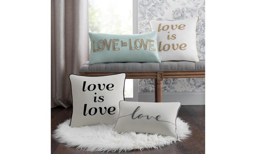 Edie Home Celebrations Embroidered Love Is Love Decorative Pillow   C870x524 