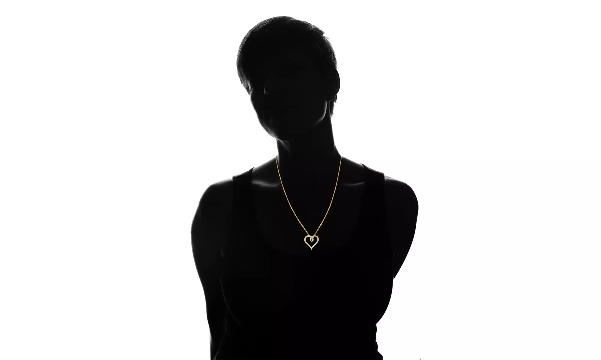 1/10 CTTW Diamond Heart Loop Pendant in 10K Gold by DiamondMuse - Second Medium