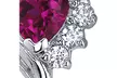 Cupids Grace 1.50 Carats Ruby Heart Shape CZ Earrings in Sterling Silver - Second Medium