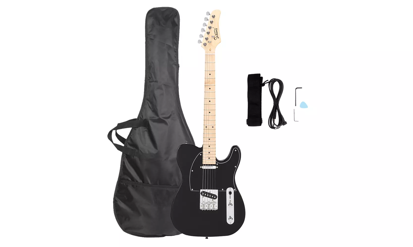 Glarry GTL Maple Fingerboard Electric Guitar Bag Strap Plectrum - Primary Image