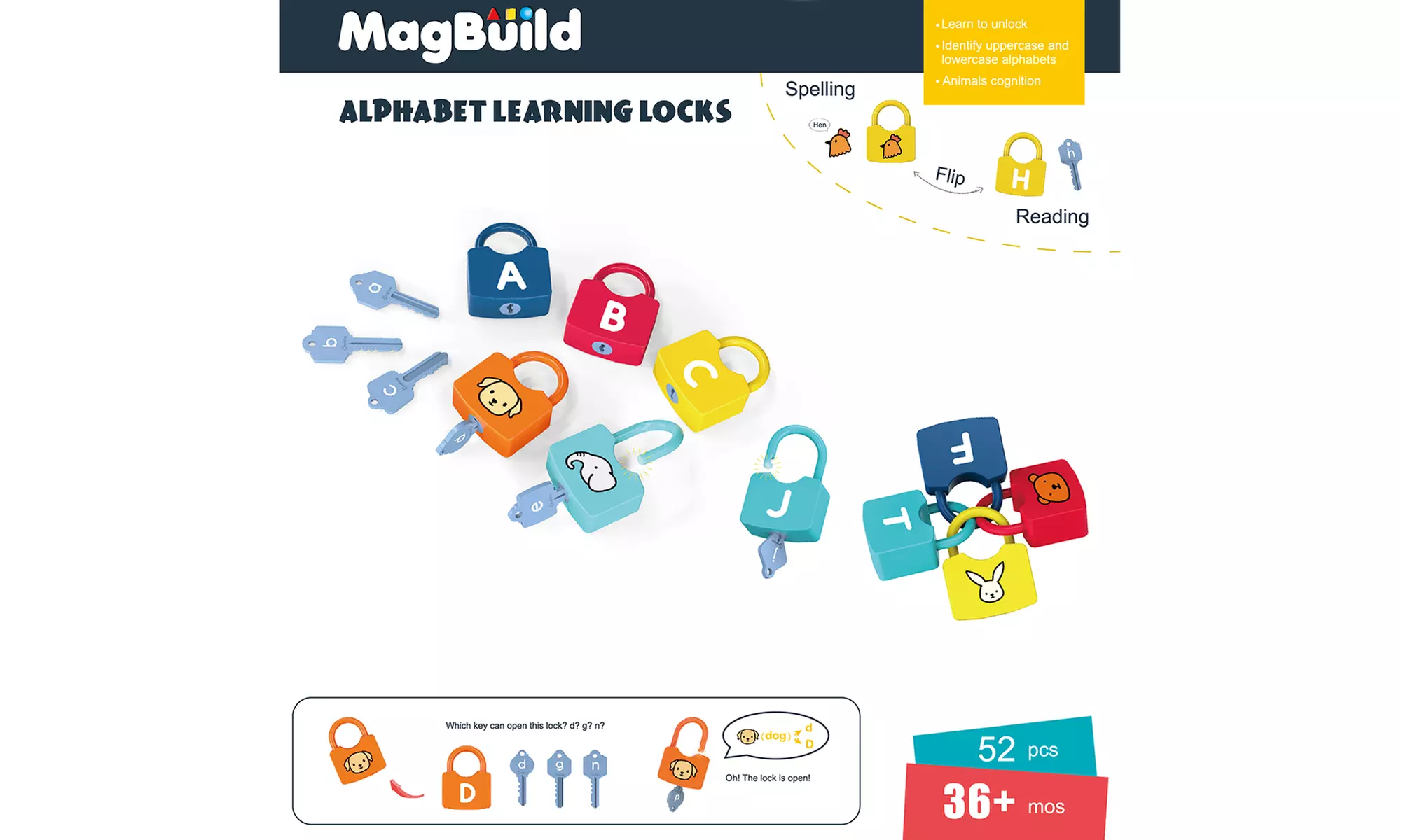 Zummy  ABC Learning Lock Educational Letter Numbers Combination - Second Medium