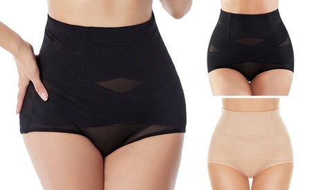 High Waisted Shapewear for Women Tummy Control Panties M White Waist Slimmer/Shaper