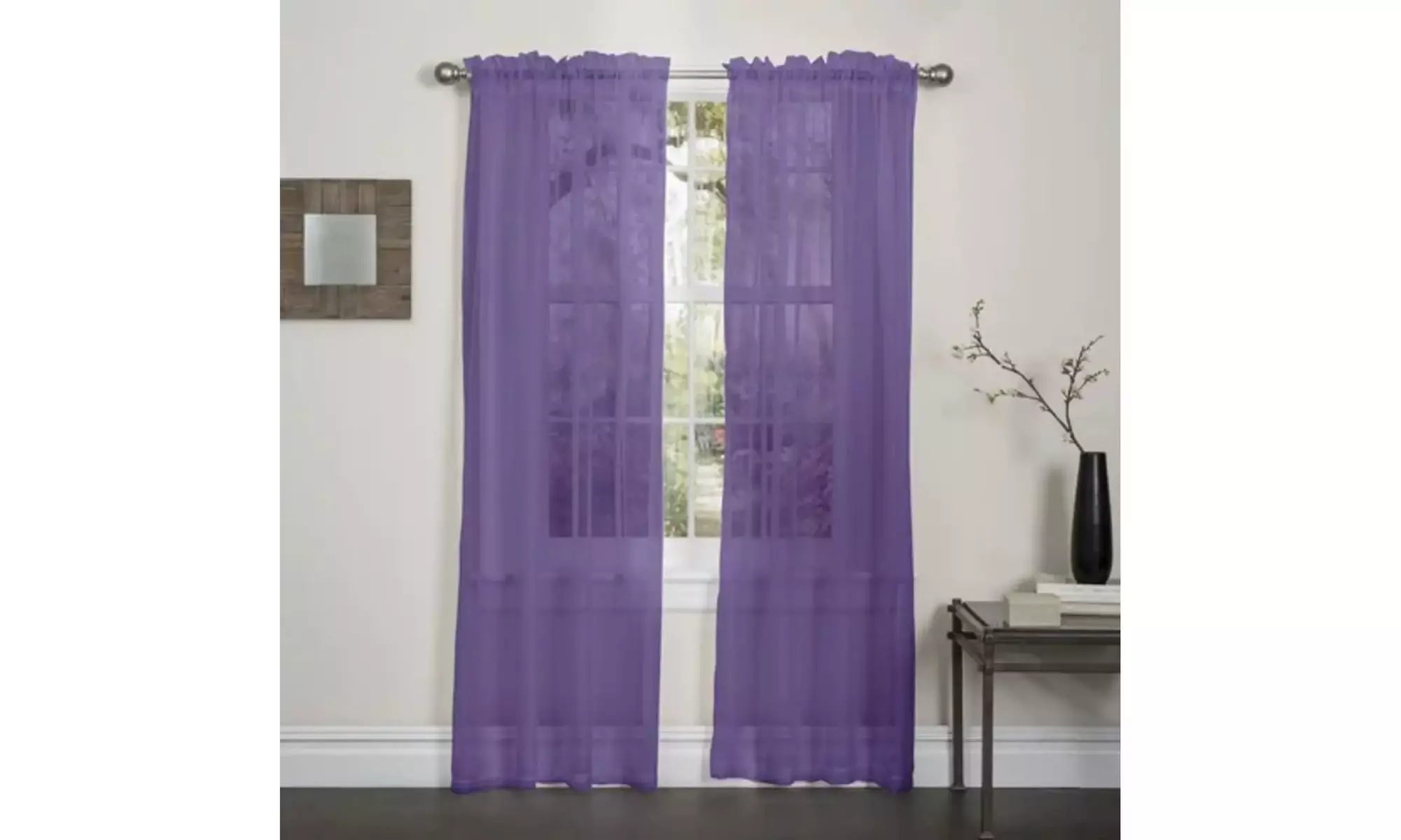 Lisa Sheer Curtains Voile Polyester Window Curtain Panel Grommet Top 55" X 84" 