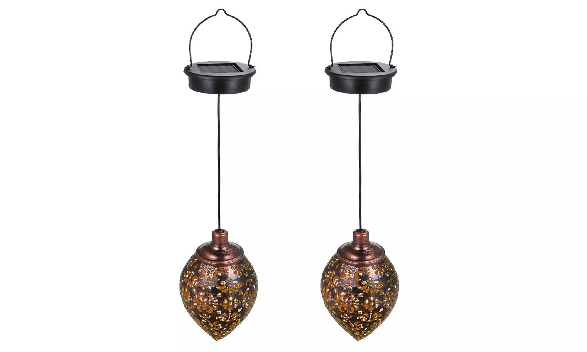 Hanging Solar Lights Solar Lantern Garden Metal Lights Waterproof for Outdoor