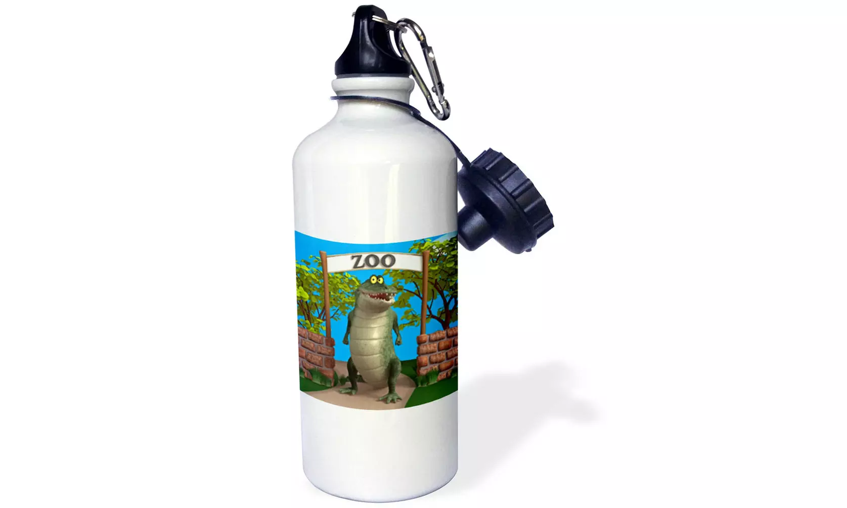 Water Bottle - A crocodile at the zoo - 21oz  - Second Medium