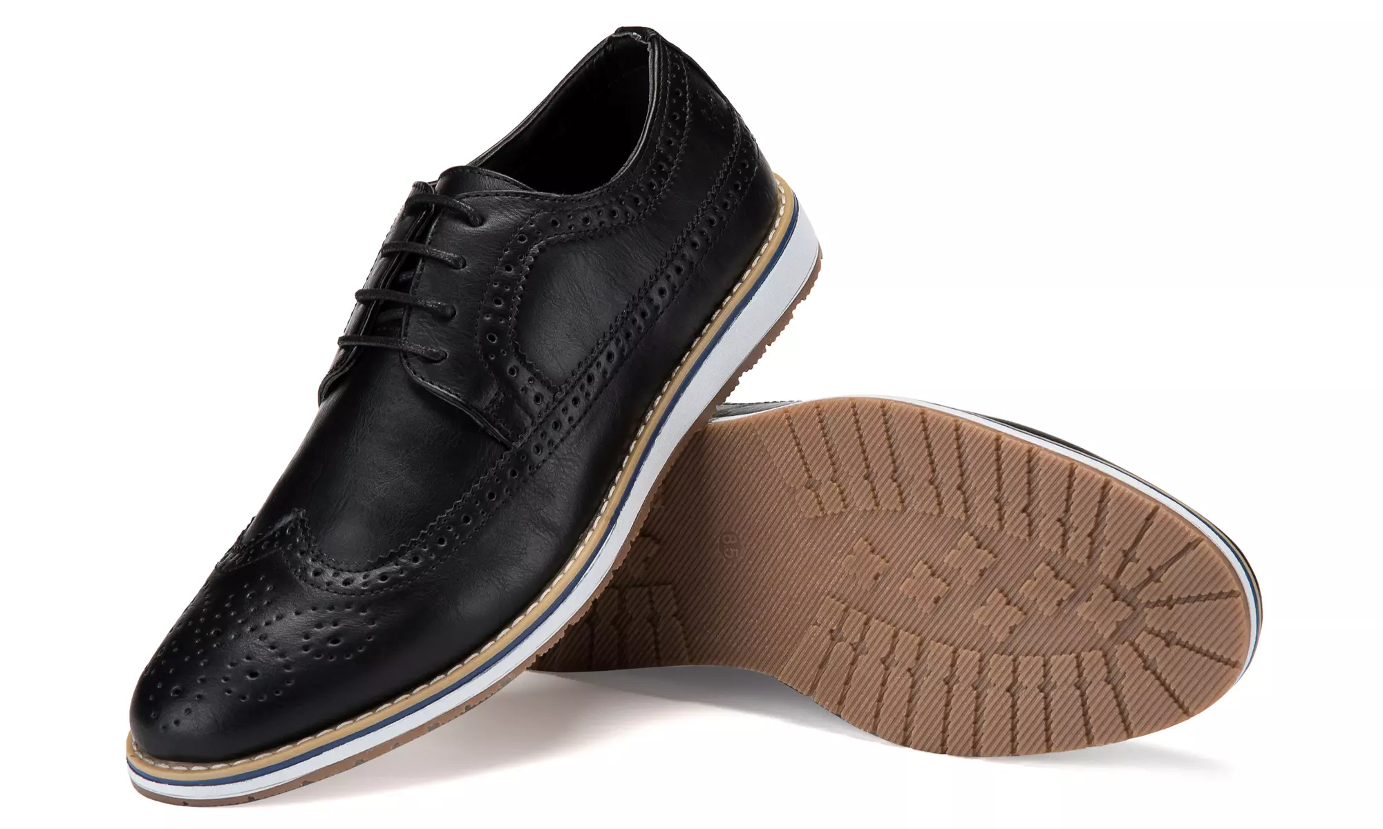 Mio Marino Men's Casual Oxford Wingtip Dress Shoes w/ Designer Shoe Bag