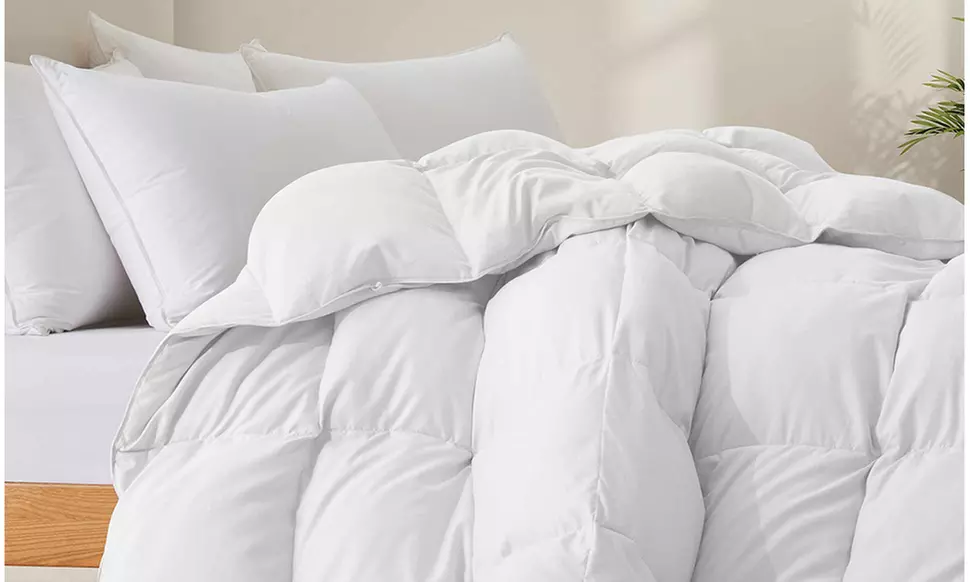 Peace Nest 360 Thread Count White Goose Down Feather Fiber Comforter