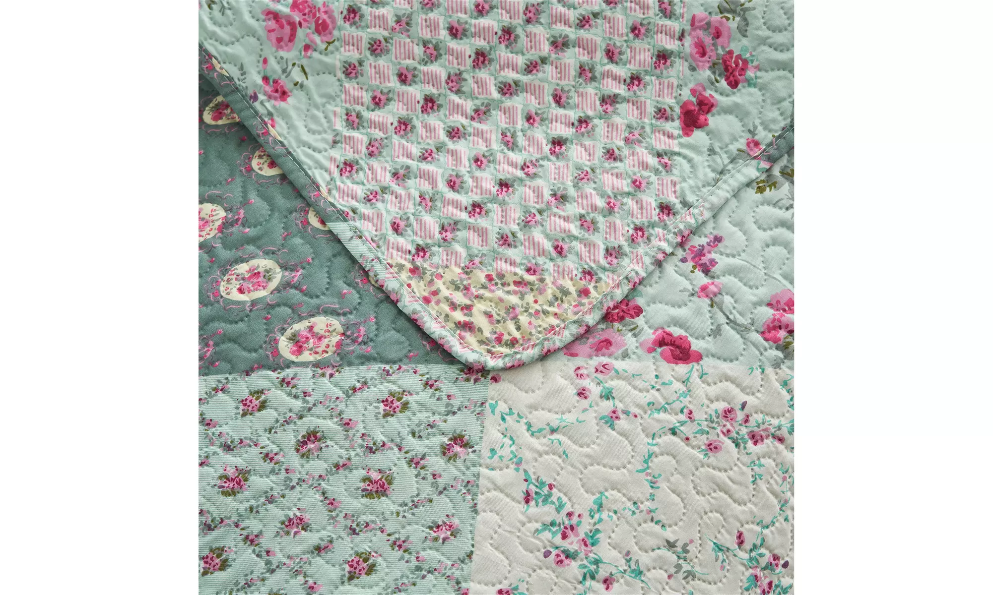 JML 3-Piece Reversible Quilt Set,Home Collection Printed Bedspread With 2 Shams