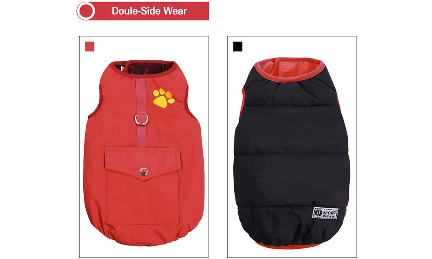 Winter Waterproof Dog Vest Coats Jackets,Warm Reversible Outwear for Dogs