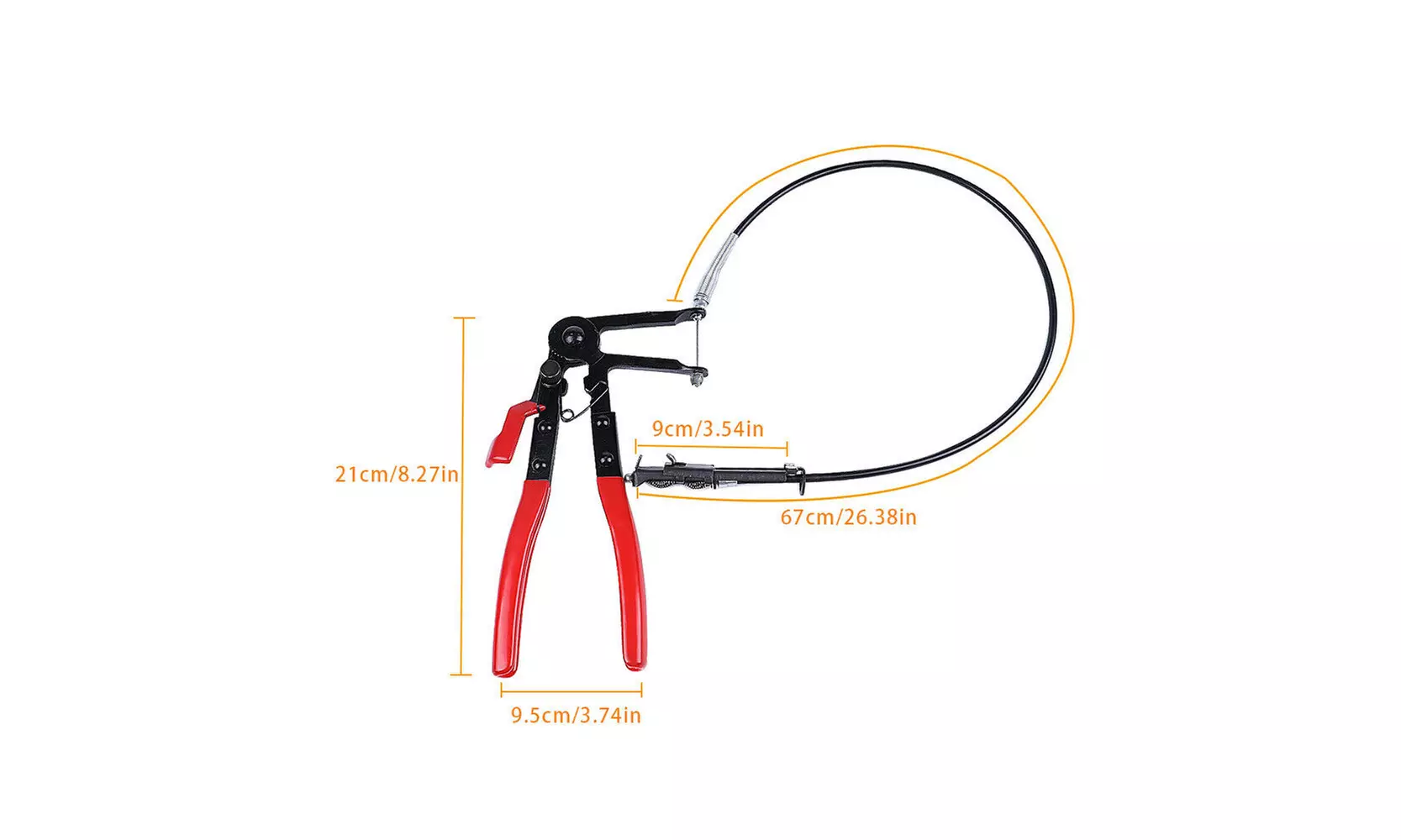2FT Flexible Wire Long Reach Hose Clamp Pliers For Fuel Oil Water Hose Auto Tool - Second Medium