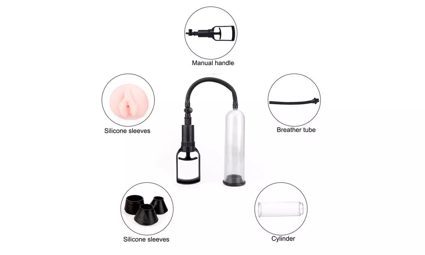 Manual Vacuum Pump Increases Muscle Exercise Body Extended with 3 Sleeves