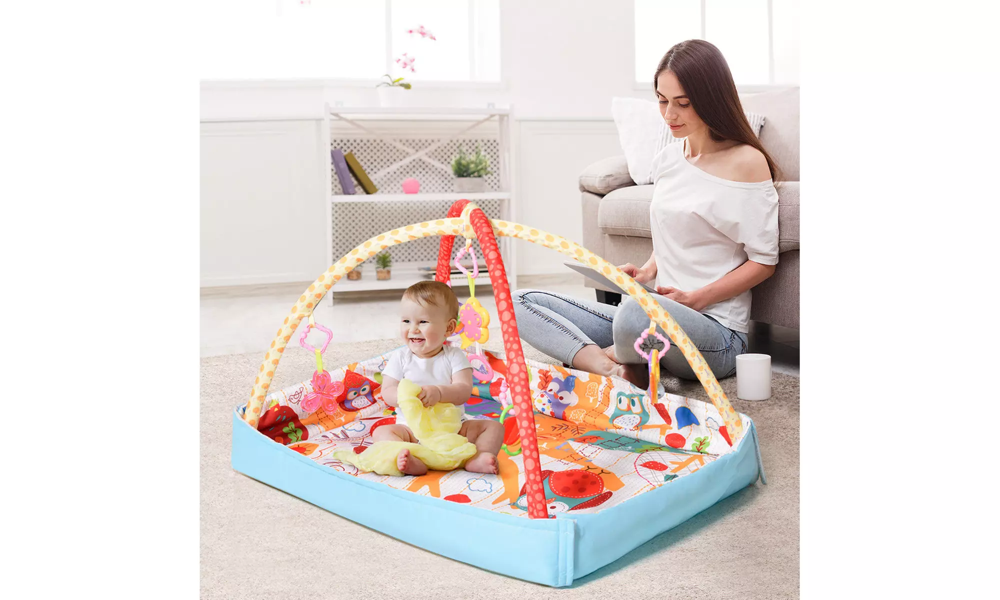 3 In 1 Multifunctional Baby Infant Activity Gym Play Mat Musical W/Hanging Toys - Primary Image