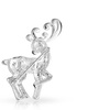 Image 5: Enamel Christmas Reindeer Crystal Pin Brooch Silver Plated