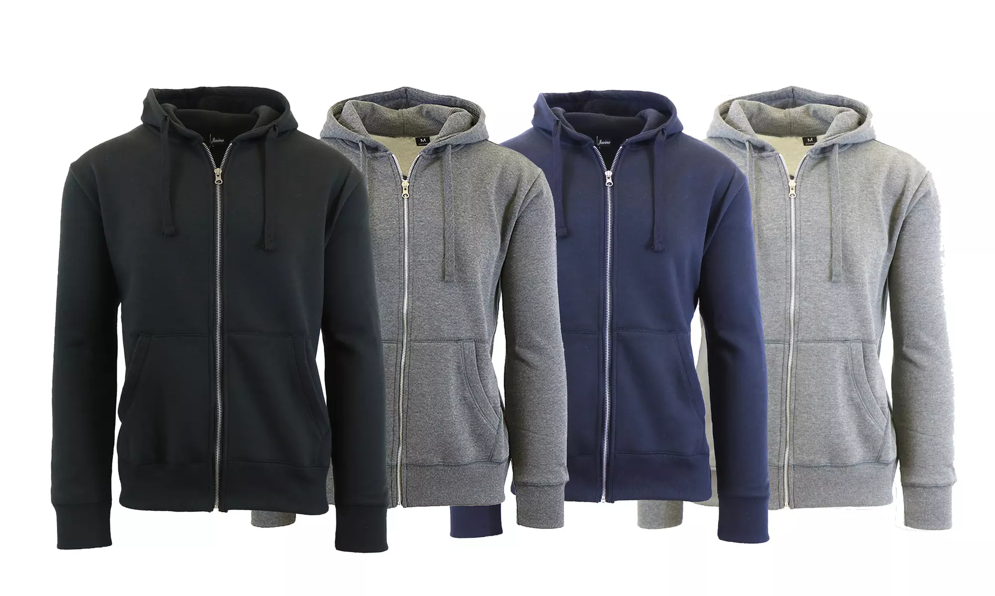 Men's Fleece Zip Hoodie with Thermal-Lined Hood - Primary Image