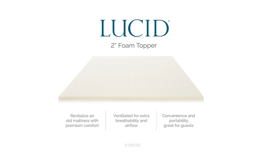 lucid 2 inch traditional foam mattress topper