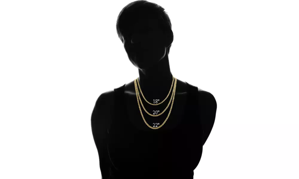 18K Gold Flat Marina Chain Necklaces By Sevil - Second Medium