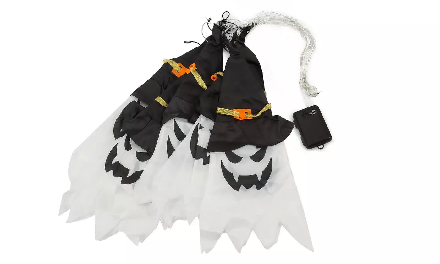 Halloween Light Up Hanging Glowing Ghost Pumpkin Flying Ghost Decoration