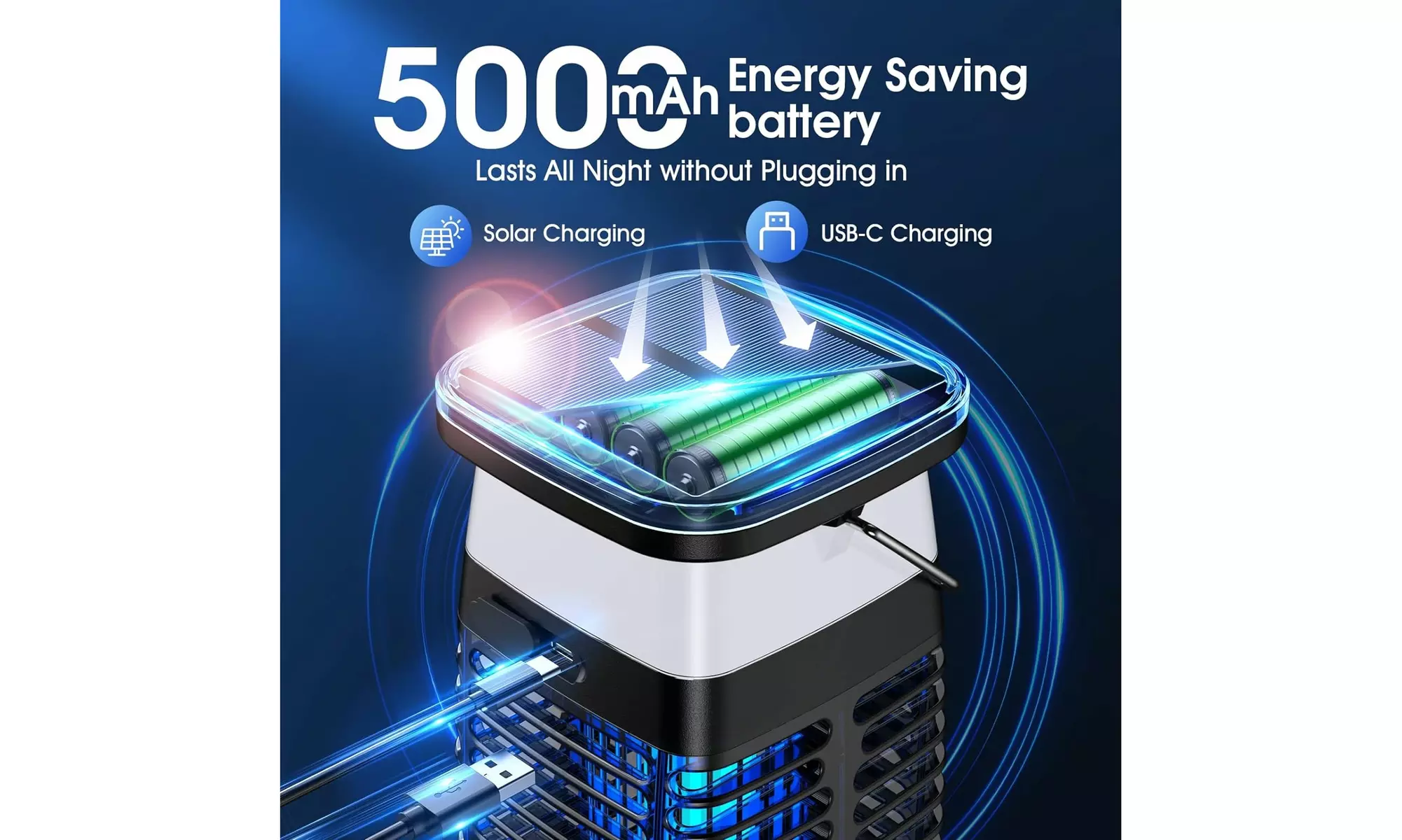 2-in-1 Outdoor Solar Light and Bug Zapper, Solar Bug Zapper Lantern 