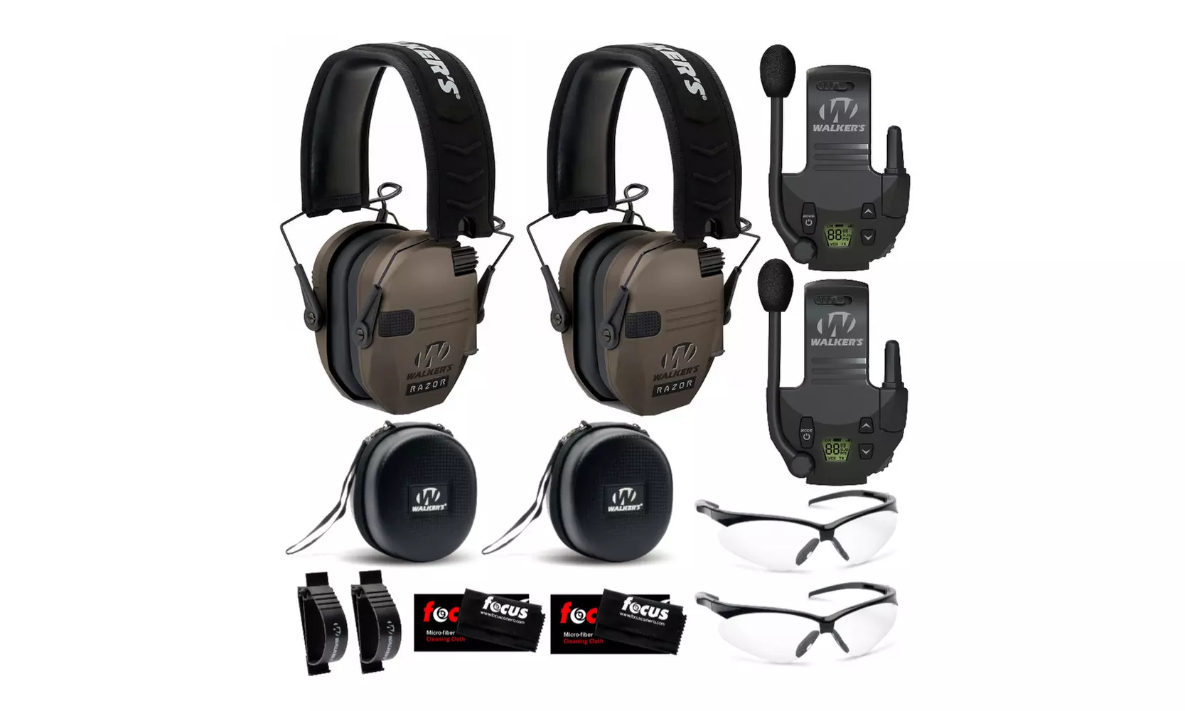 Walkers Razor Slim Electronic Muff ULTIMATE RANGE BUNDLE, Dark Earth, 2 Pack - Primary Image
