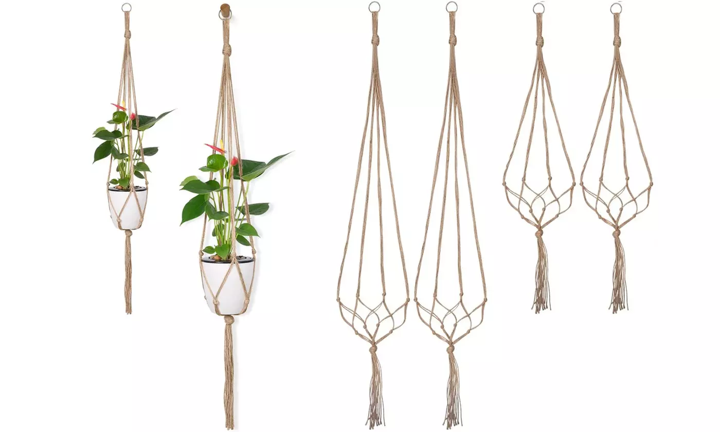 Macrame Plant Hangers Hanging Rope Planter Basket Flower Pot Holder - Primary Image