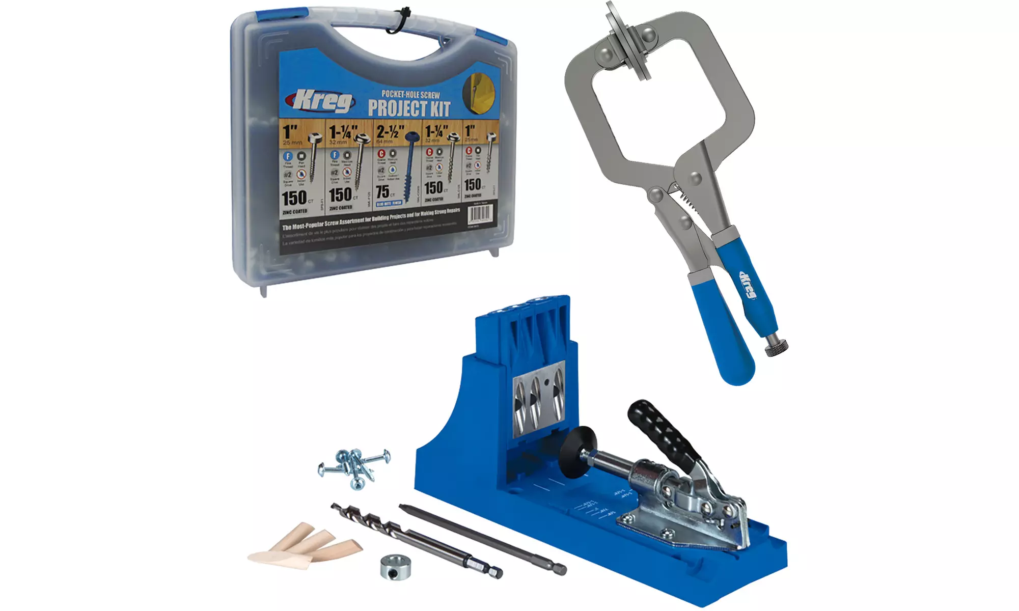 Kreg Jig K4 Pocket Hole System with Pocket-Hole Screw in 5 Sizes and Face Clamp - Primary Image