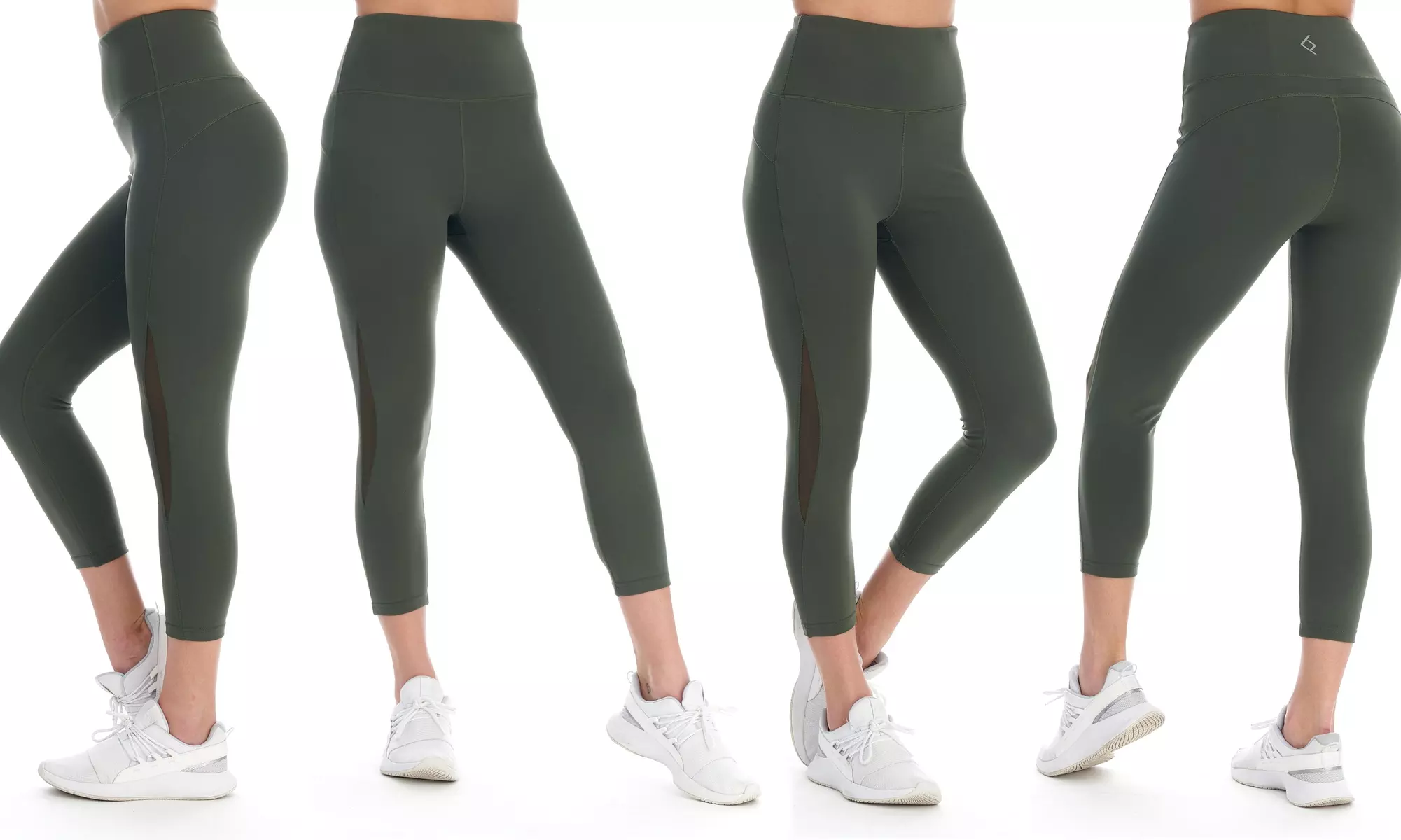 Women's High Waist Capri Legging With Mesh & Pockets (Multiple Options)- BSP - Second Medium