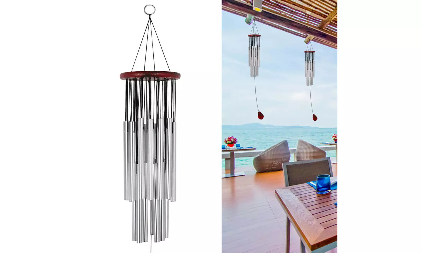 Wind Chimes Outdoor Large Deep Tone,39 Inches Memorial Wind Chimes with 27 Tubes - Primary Image