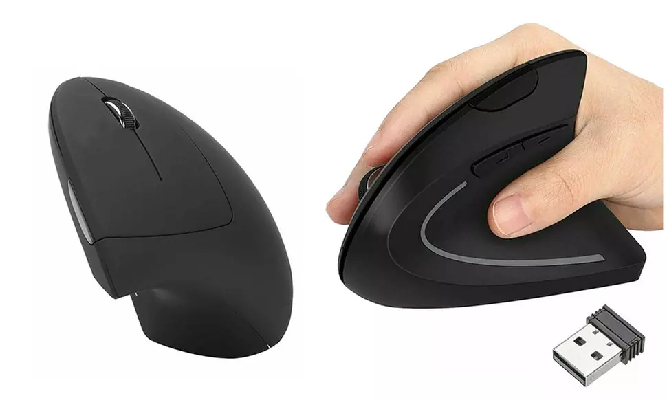 Ergonomic Mouse Optical Vertical Mice 6 Keys USB Wireless 2.4GHz 1200DPI For PC - Second Medium