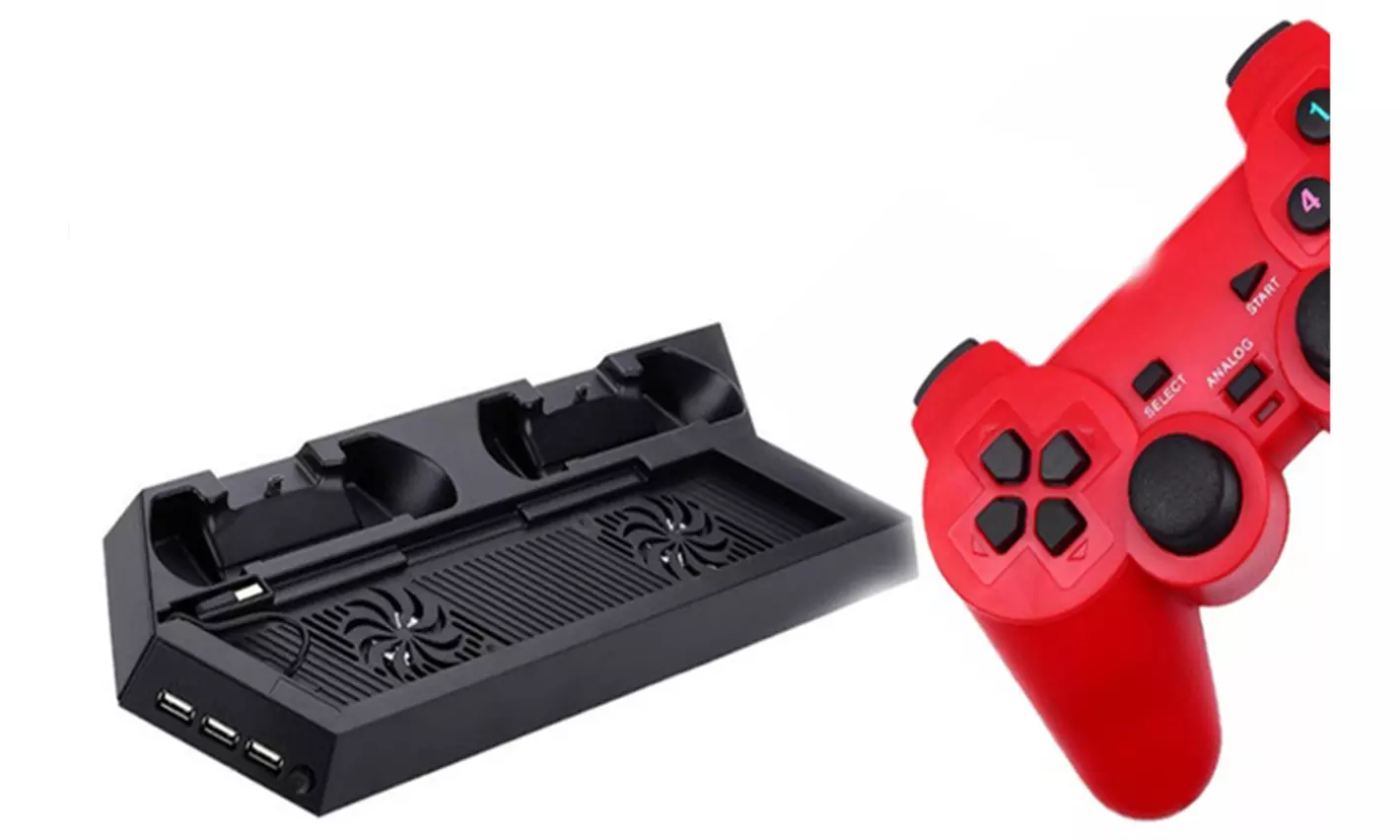 New PS4 Cooling Fan Station with 2 Controller Charging Dock - Second Medium