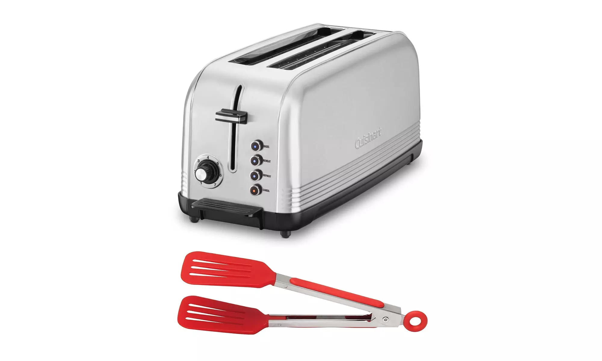 Cuisinart CPT-2500 2-Slice Long Slot Toaster (Silver) with 8-Inch Flipper Tongs - Primary Image