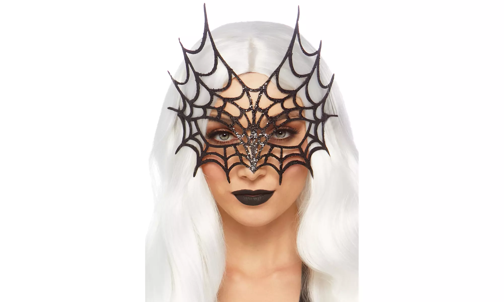 Leg Avenue Glitter Spider Web Masquerade Mask - Primary Image
