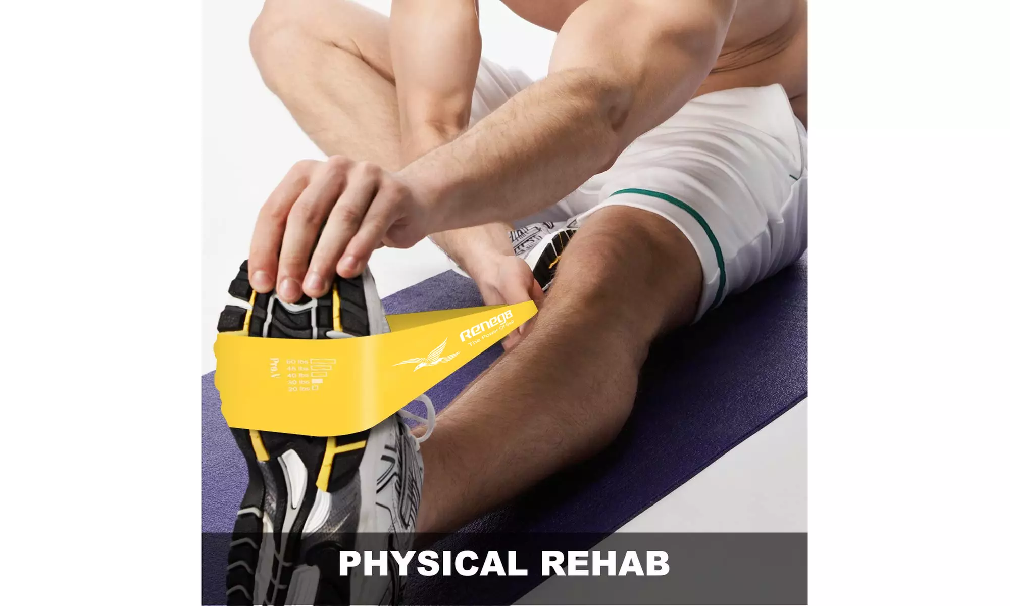 RENEG8 Resistance Bands Exercise Bands - Natural Latex (Set of 5) - Second Medium