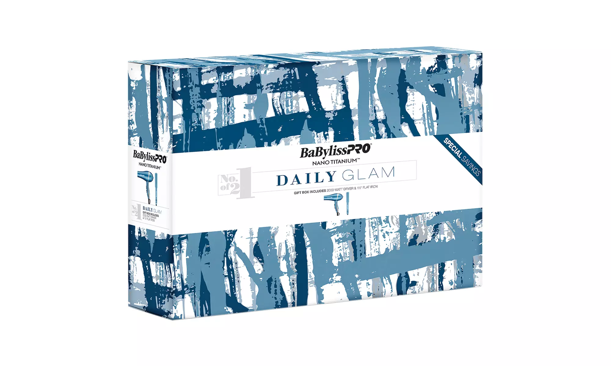 Babyliss Pro Nano Titanium Daily Glam 2 Piece Gift Box Set with Dryer and Iron - Primary Image